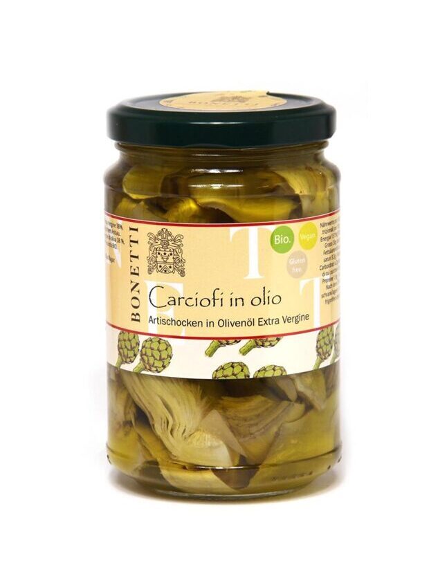 EU-Bio Carciofi in Olio - Artischocken in Olivenöl extra Vergine